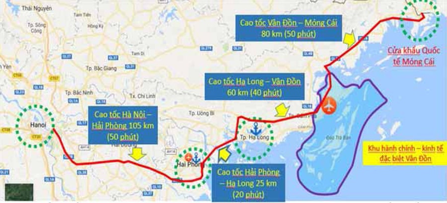Tuyến cao tốc Hà Nội - Hải Phòng - Hạ Long - Vân Đồn - Móng Cái
