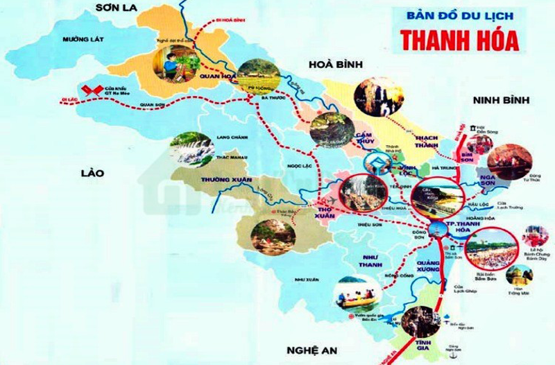Bản đồ du lịch các điểm đến hấp dẫn ở Thanh Hóa